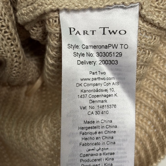 NWT Part Two Copenhagen Rebecca Knit Linen Tank Top Womens L Tan Boho Resortwear - Picture 6 of 10